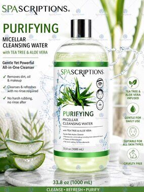 Spascriptions Purifying Micellar Cleansing Water With Tea Tree & Aloe Vera 16.9